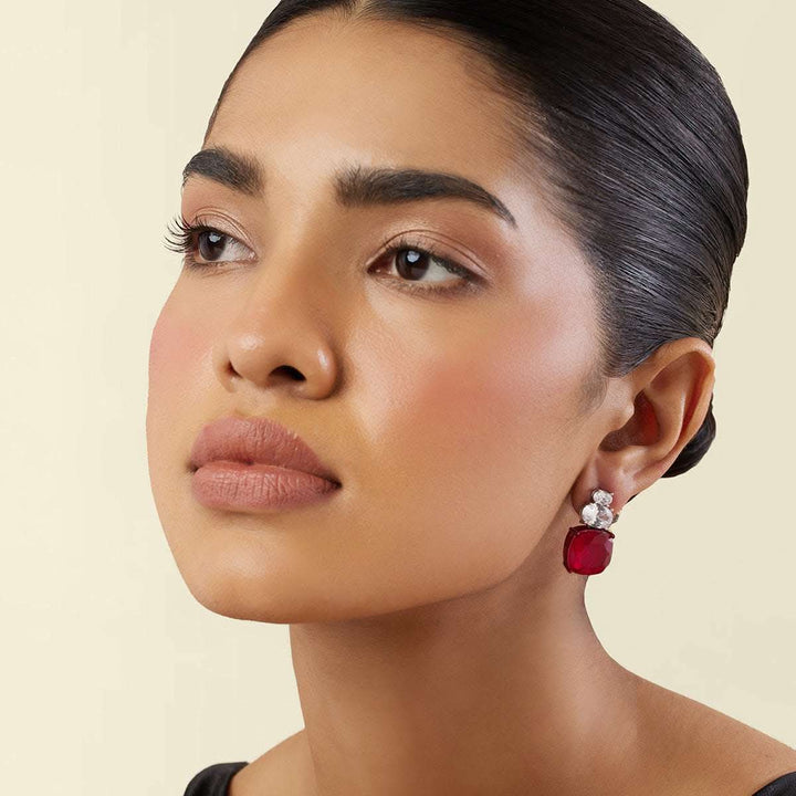 Crimson Elegance Dangler Earrings