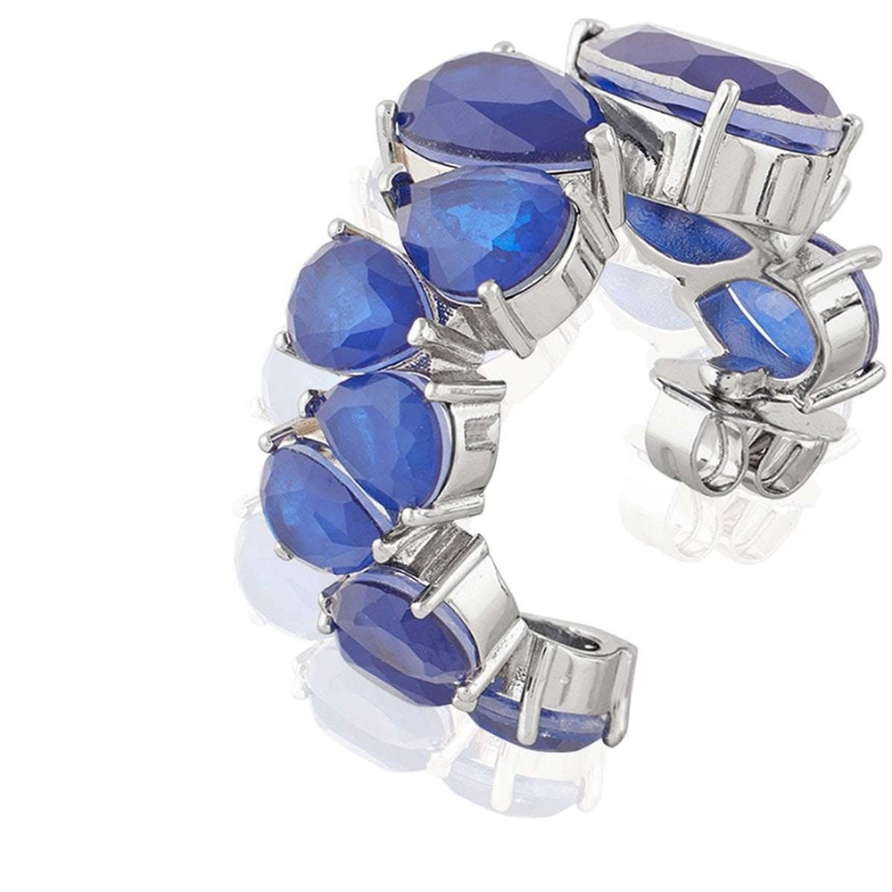 Sapphire Glow Statement Hoops