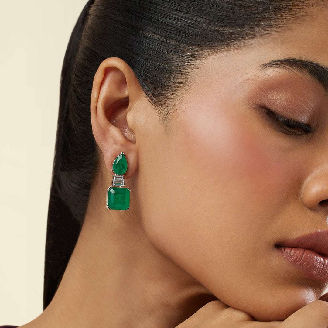 Emerald Radiance Dangle Earrings