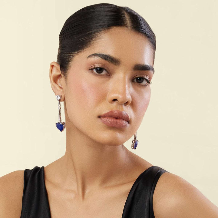 Sapphire Heart Luxe Danglers