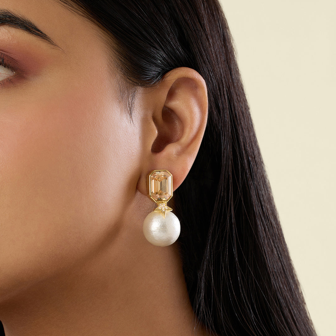 Cassiopeia Pearl Drop Earrings