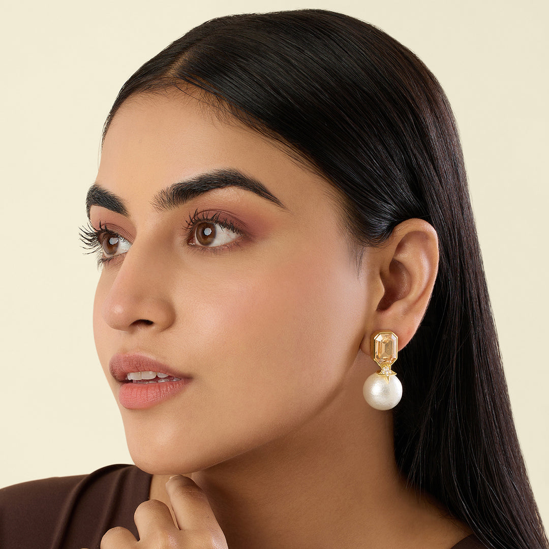 Cassiopeia Pearl Drop Earrings