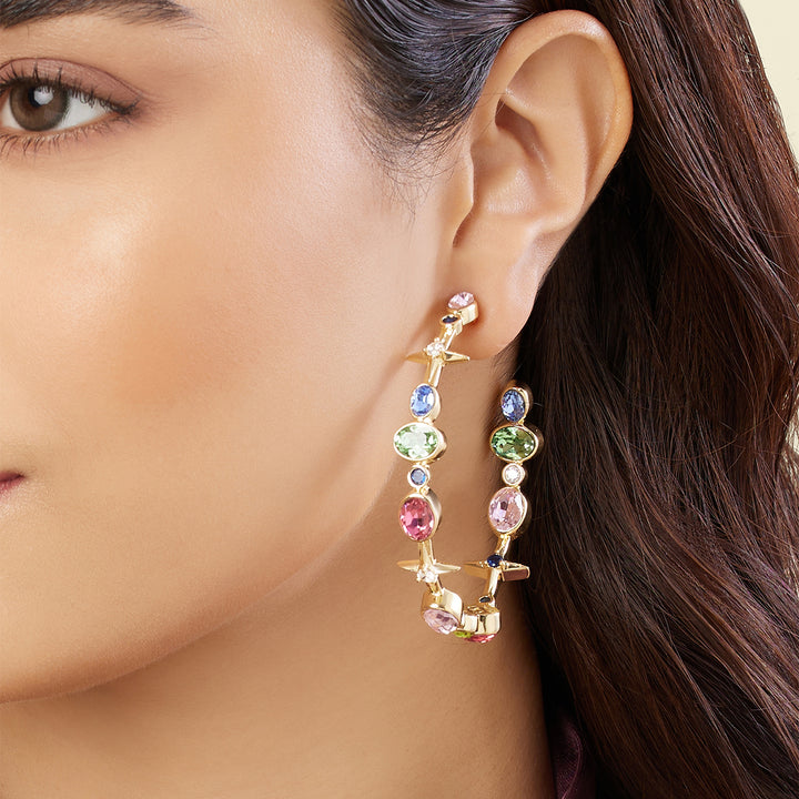 Sunera's Lil Gem Drop Hoops