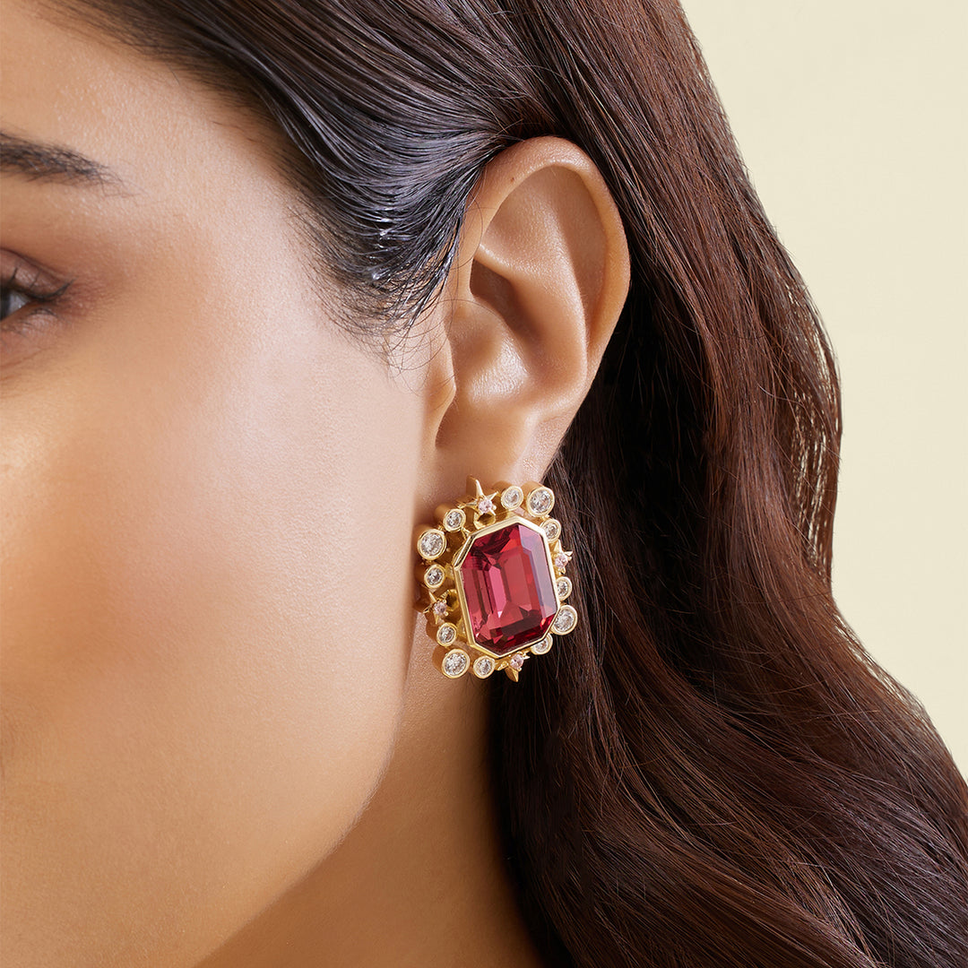 Ruby Twilight Stud Earrings