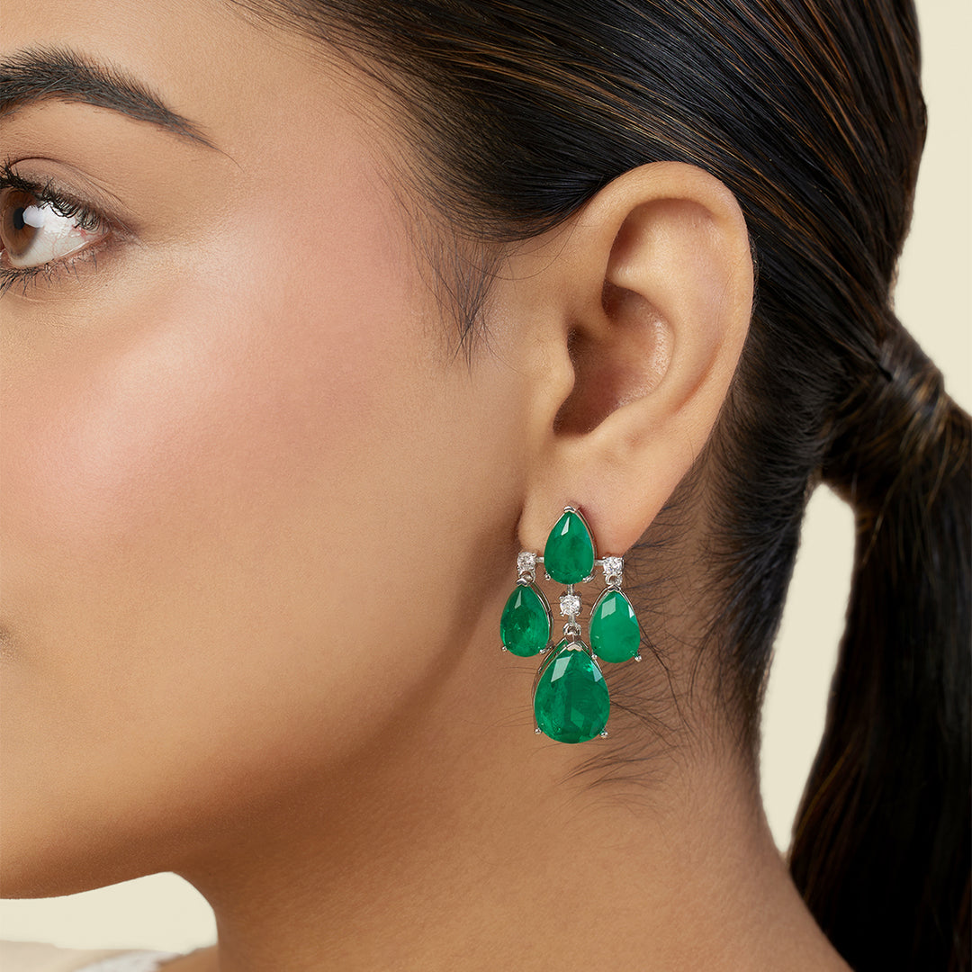 Linae Emerald Danglers