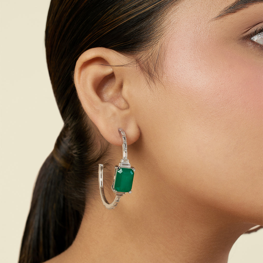 Aureline Emerald Hoops