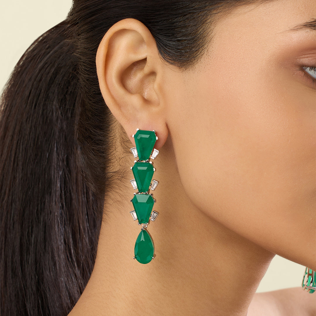 Metropole Emerald Danglers