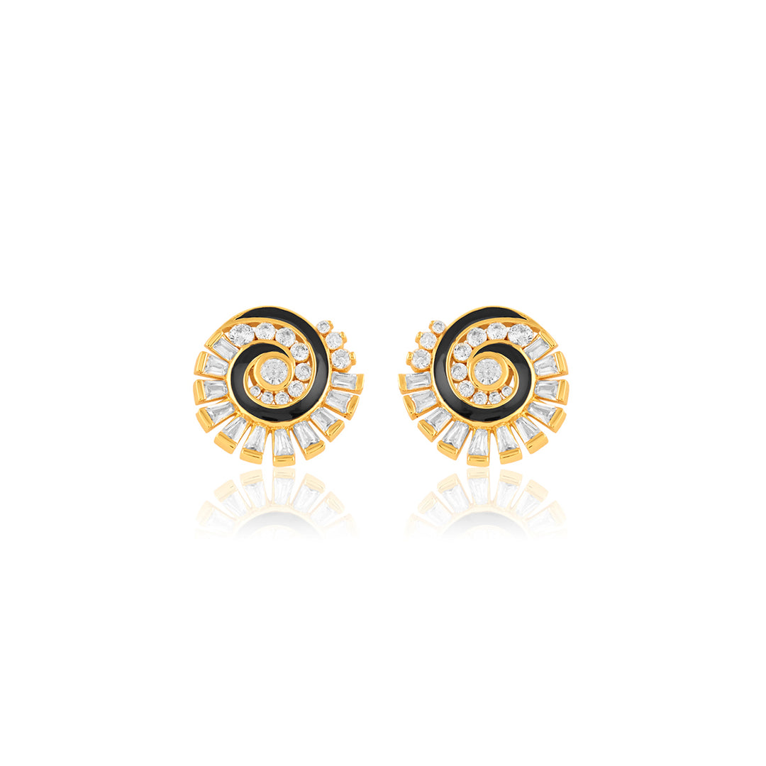 Soluna Spiral Studs In 18Kt Gold Plated