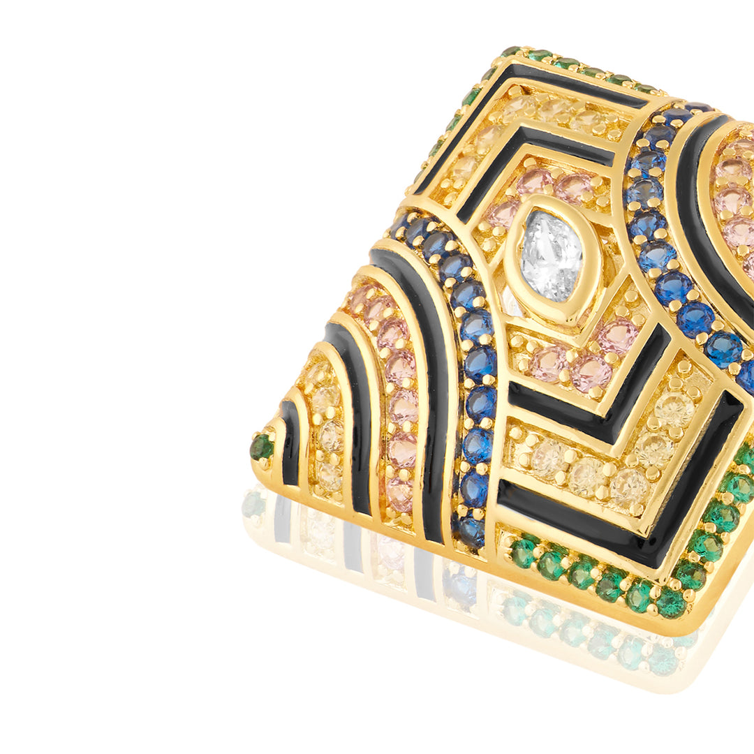Delyra Square Studs In 18Kt Gold Plated
