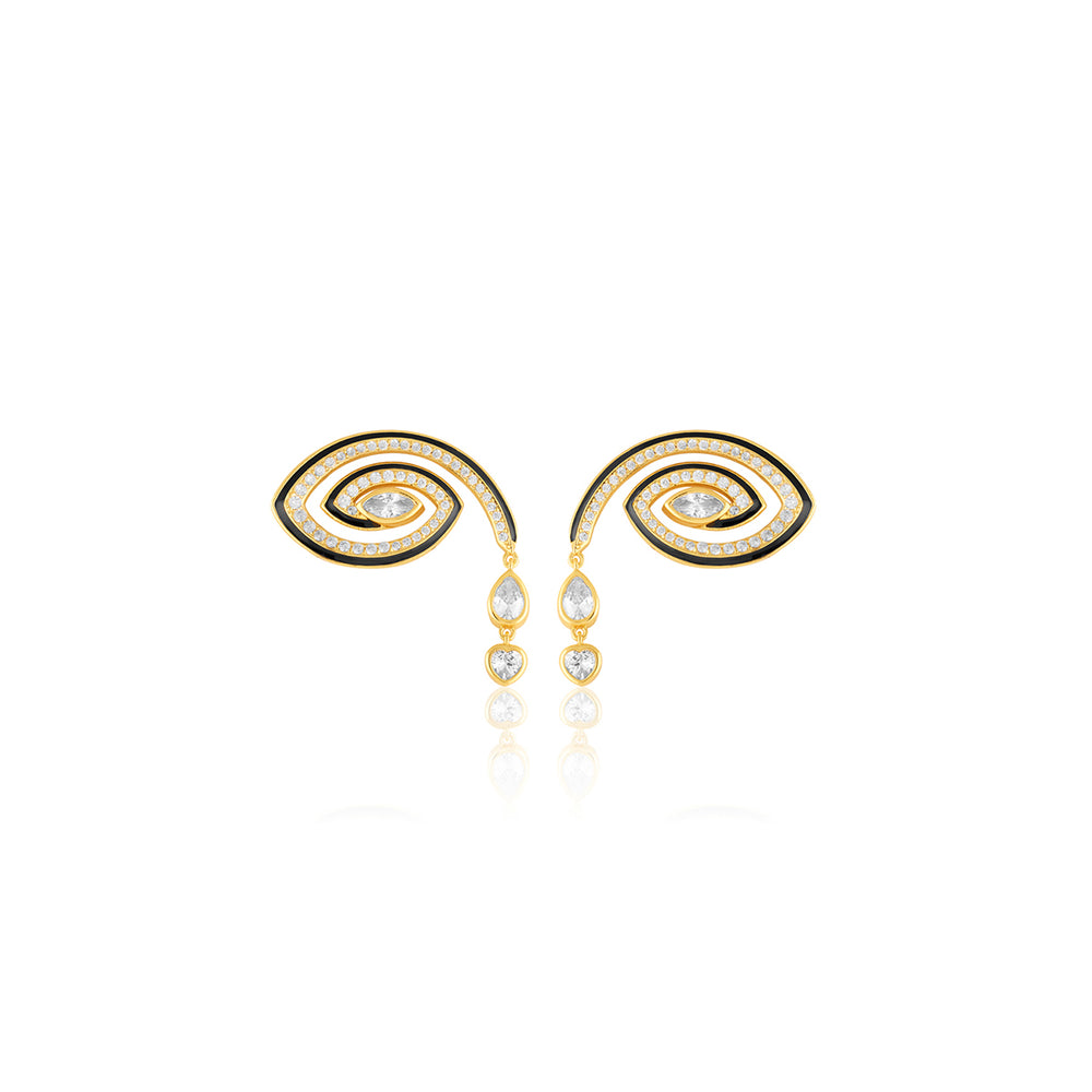 Dream Drip Studs In 18Kt Gold Plated