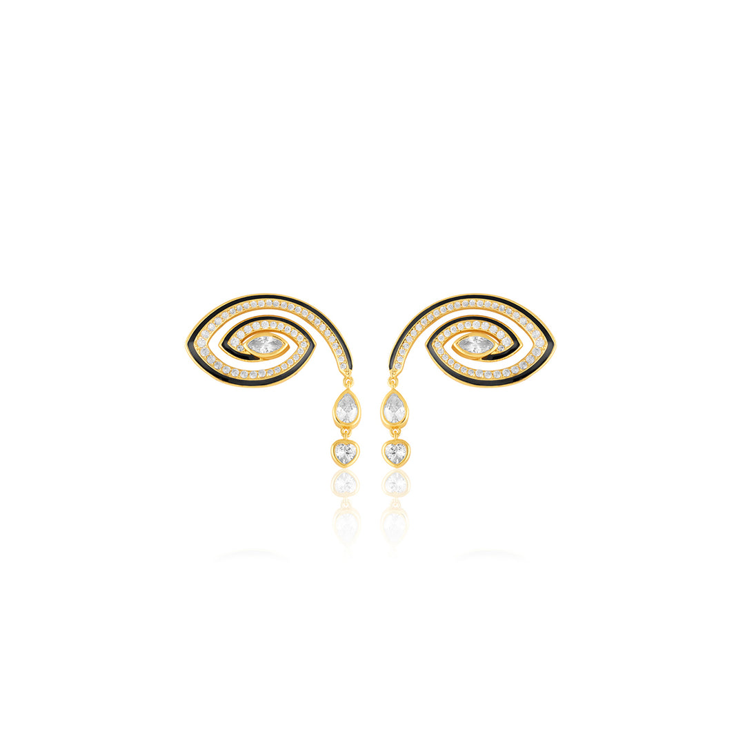 Dream Drip Studs In 18Kt Gold Plated