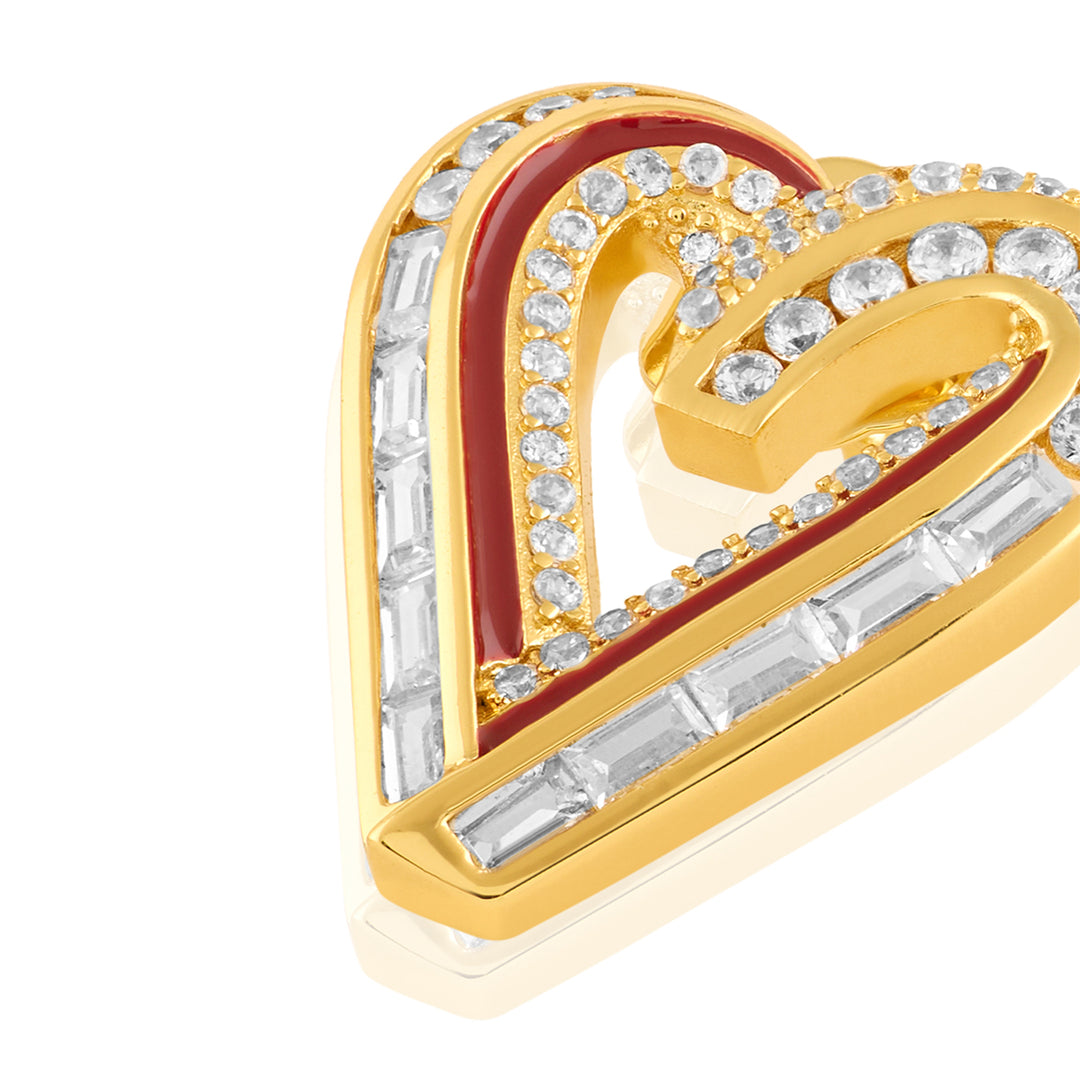 Liminal Heart Studs In 18Kt Gold Plated