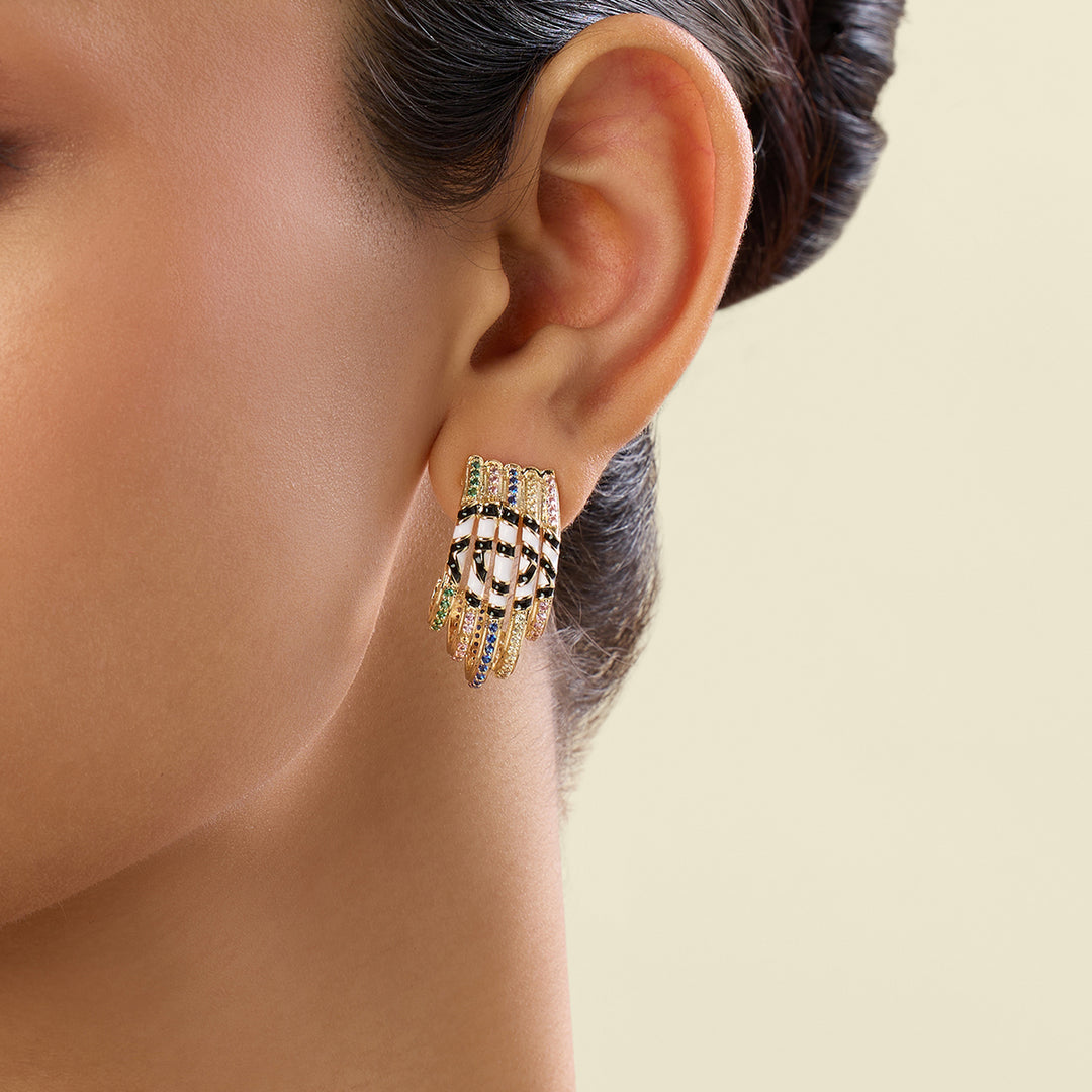 Ethera Eye Earrings In 18Kt Gold Plated