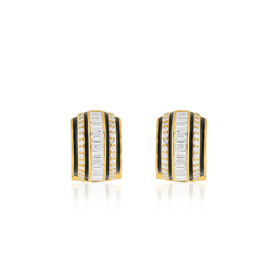 Mirage Huggie Hoops In 18Kt Gold Plated