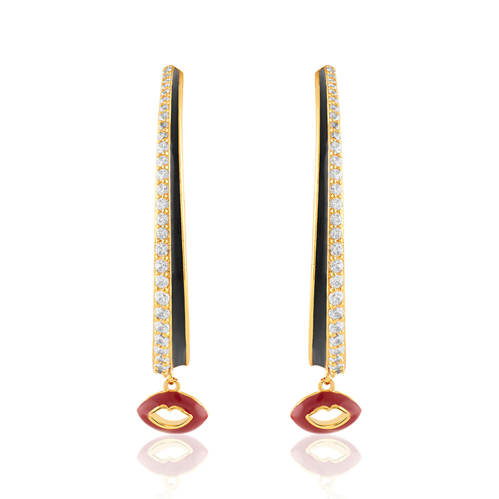 Hypnos Charm Hoops In 18Kt Gold Plated