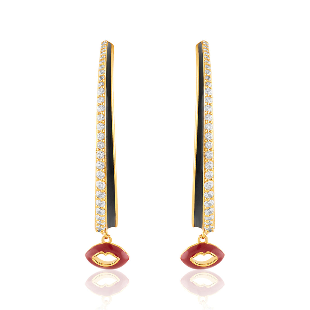 Hypnos Charm Hoops In 18Kt Gold Plated
