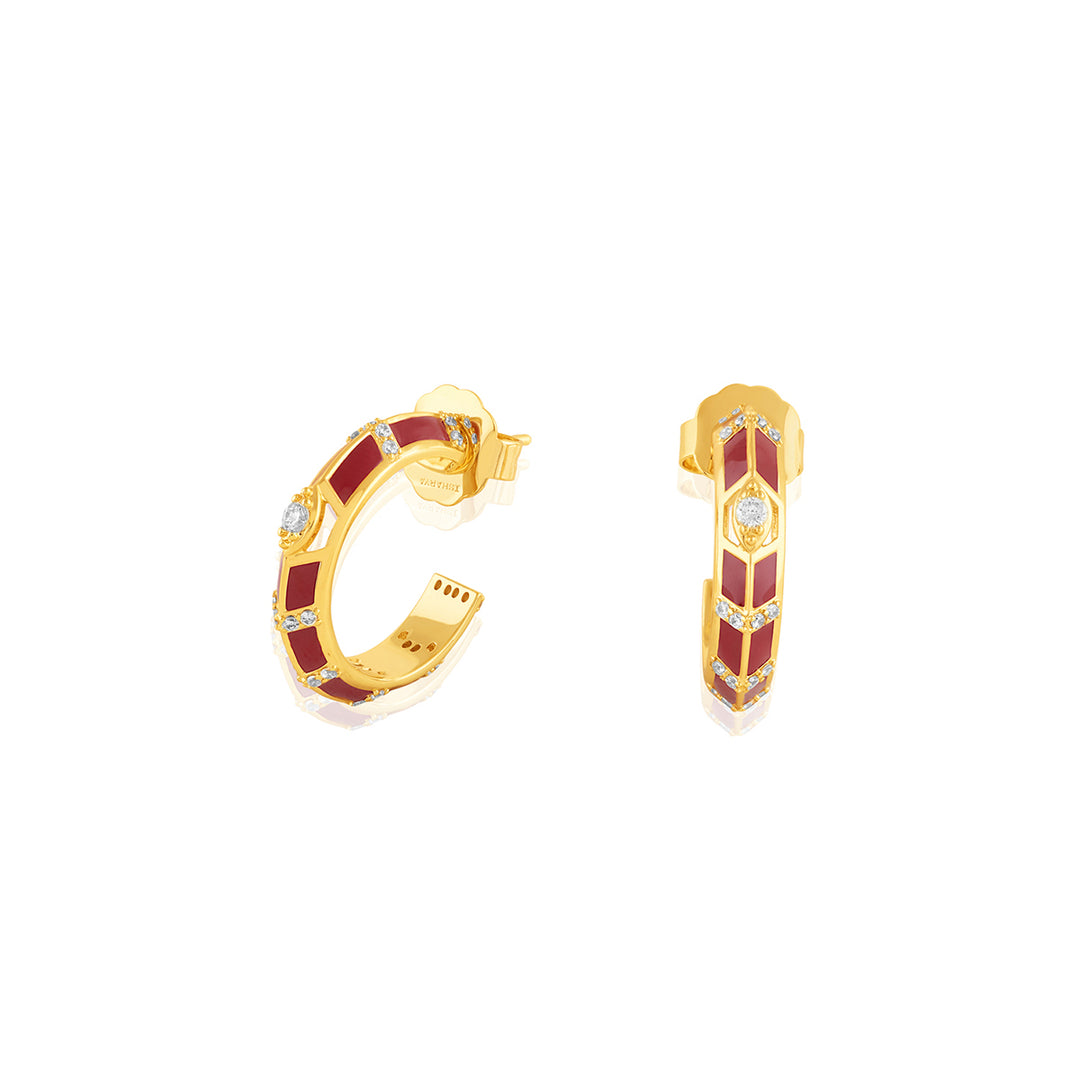 Auralis Fiery Hoops In 18Kt Gold Plated