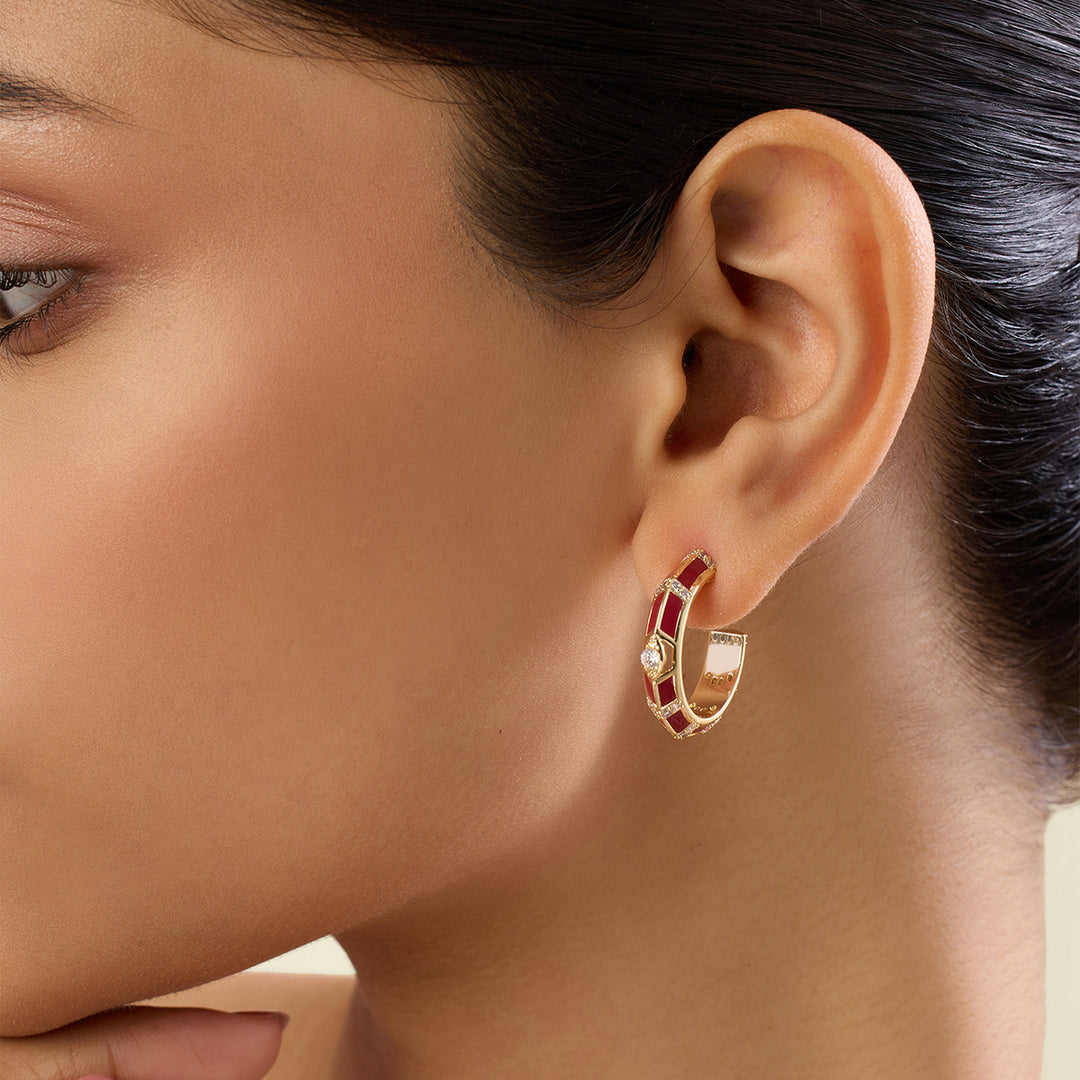 Auralis Fiery Hoops In 18Kt Gold Plated
