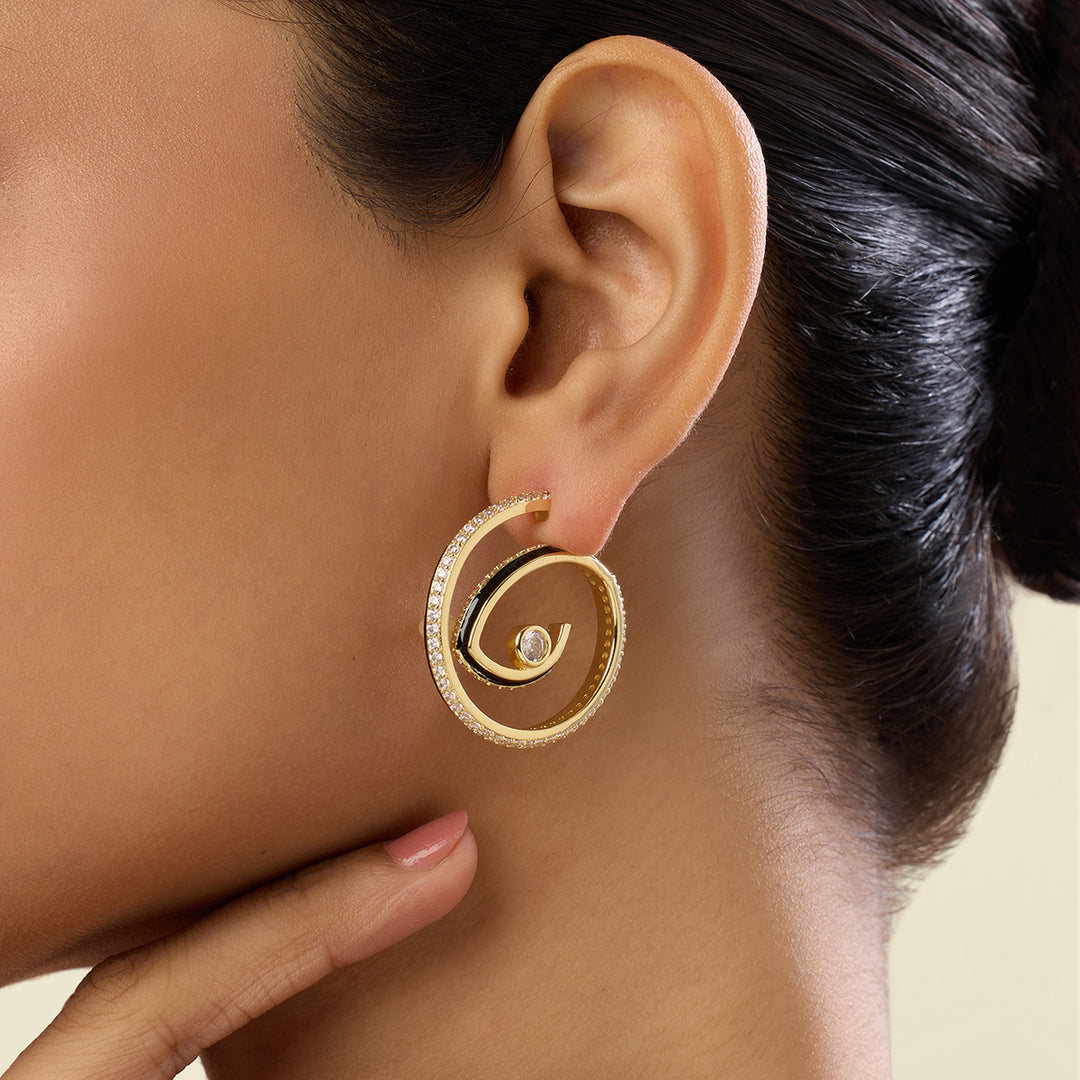 Phantasma Double Hoops In 18Kt Gold Plated