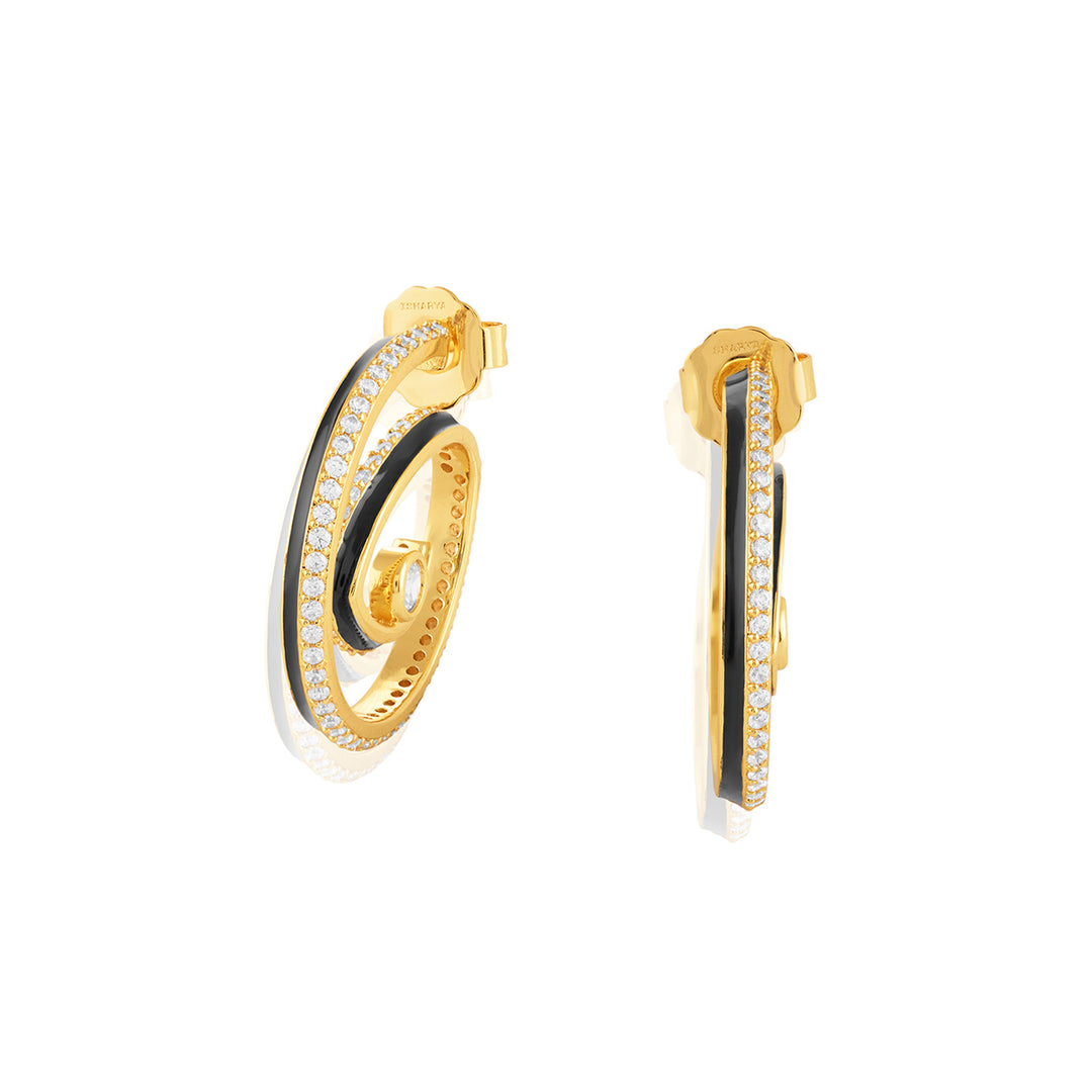 Phantasma Double Hoops In 18Kt Gold Plated
