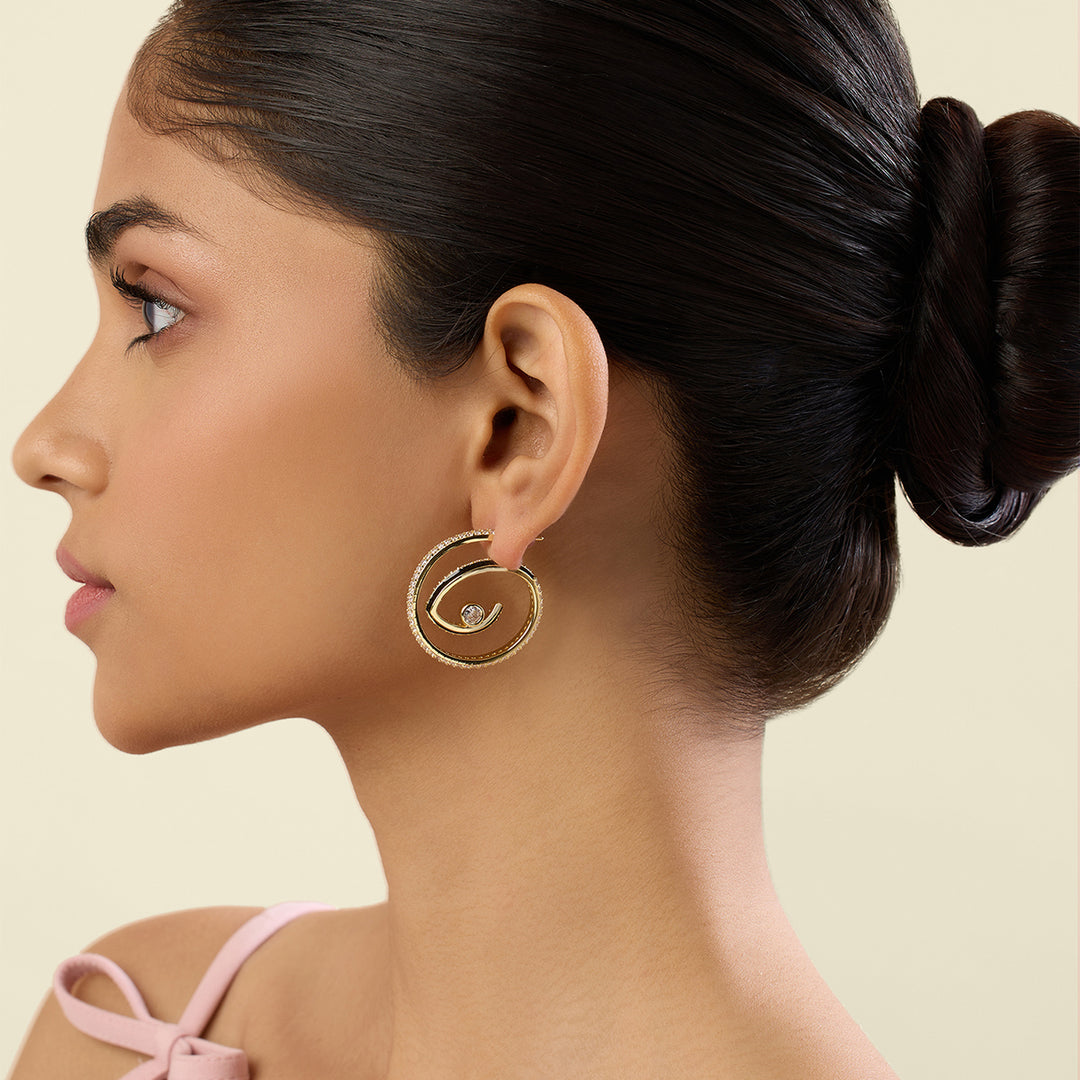 Phantasma Double Hoops In 18Kt Gold Plated