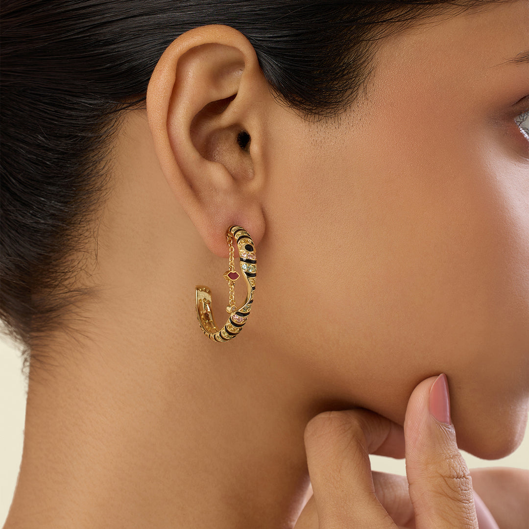Illusia Statement Earrings In 18Kt Gold Plated