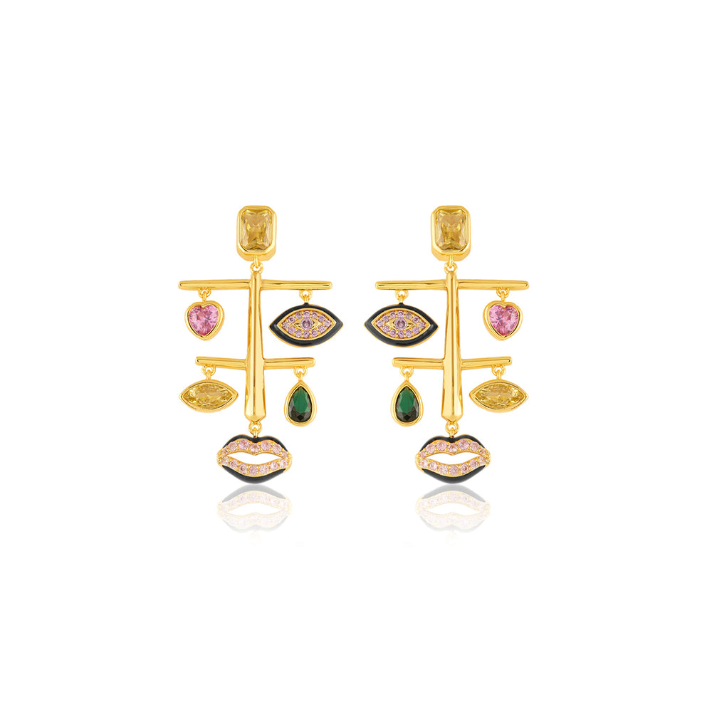 Onera Statement Earrings In 18Kt Gold Plated