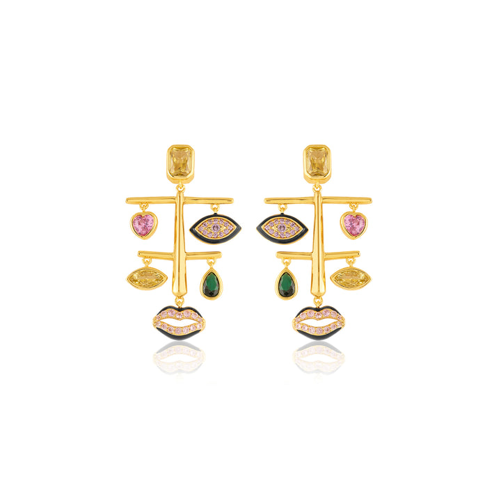 Onera Statement Earrings In 18Kt Gold Plated