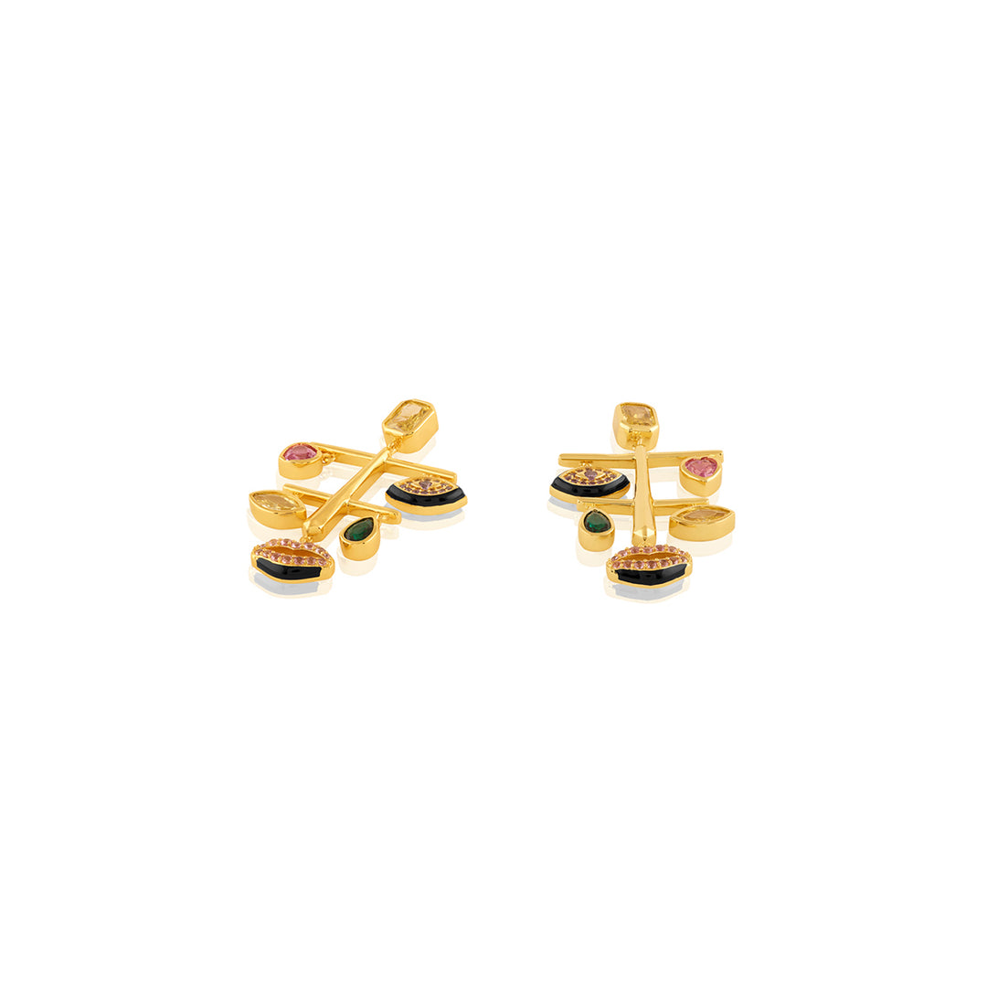 Onera Statement Earrings In 18Kt Gold Plated