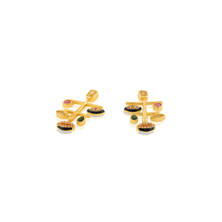Onera Statement Earrings In 18Kt Gold Plated