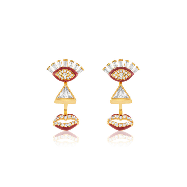 Magritte Danglers In 18Kt Gold Plated