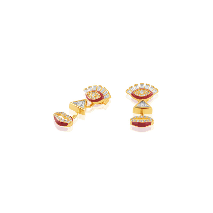 Magritte Danglers In 18Kt Gold Plated