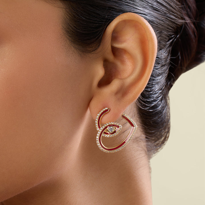 Gala Heart Hoops In 18Kt Gold Plated