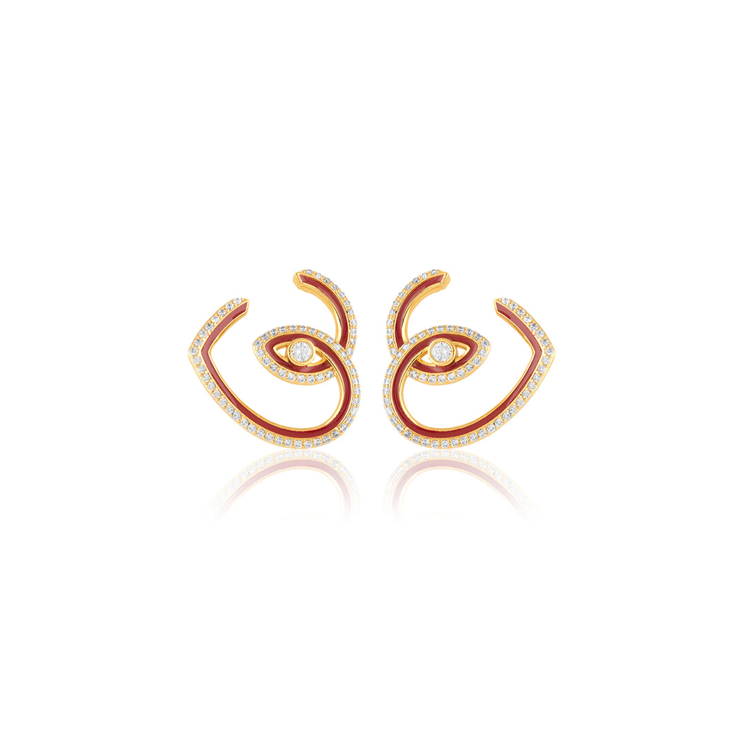 Gala Heart Hoops In 18Kt Gold Plated