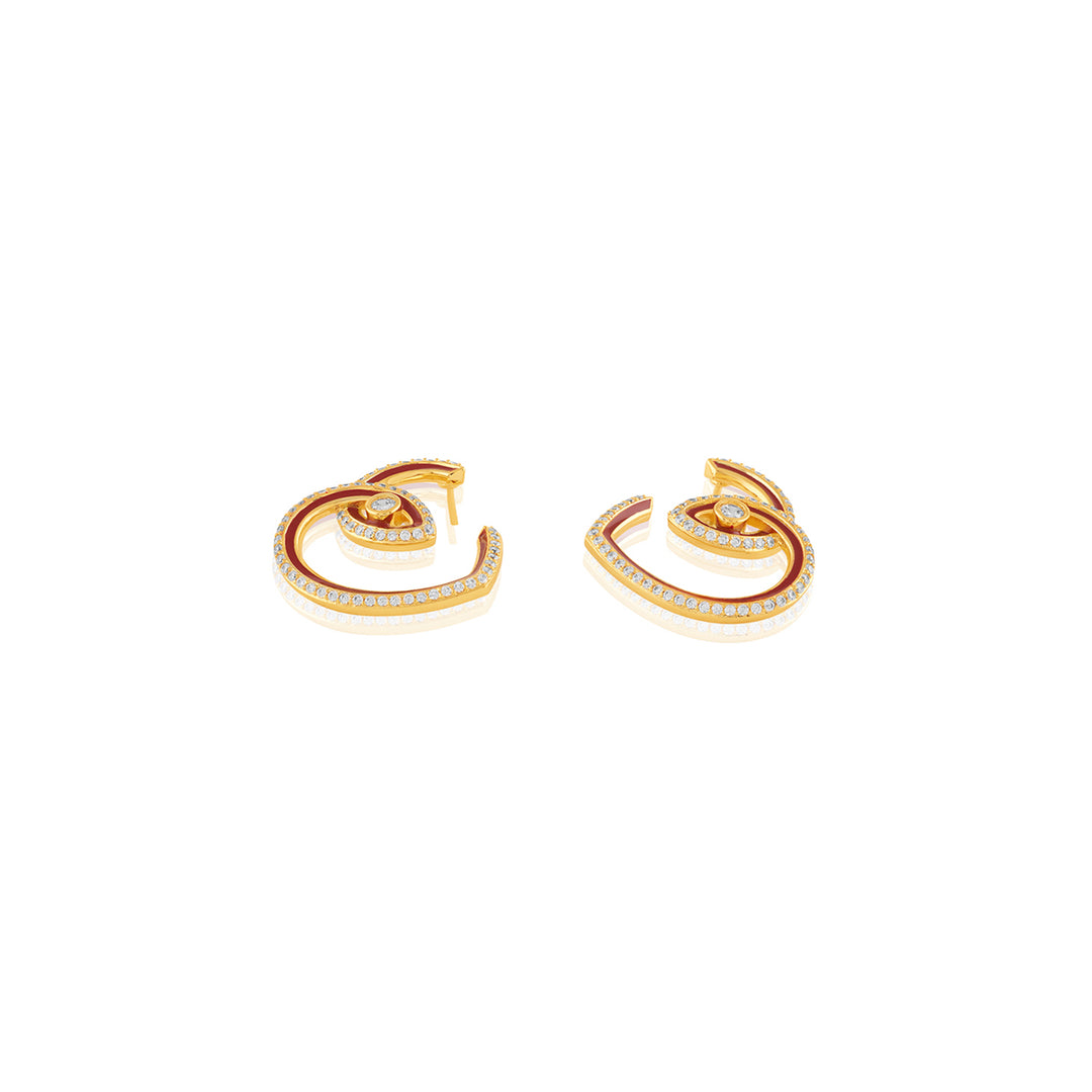 Gala Heart Hoops In 18Kt Gold Plated