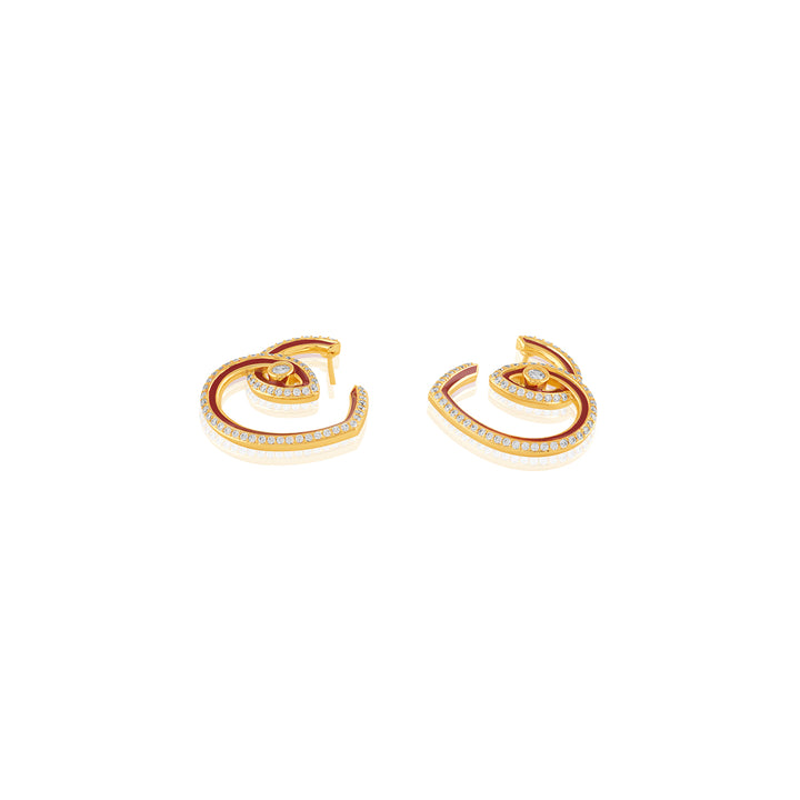 Gala Heart Hoops In 18Kt Gold Plated