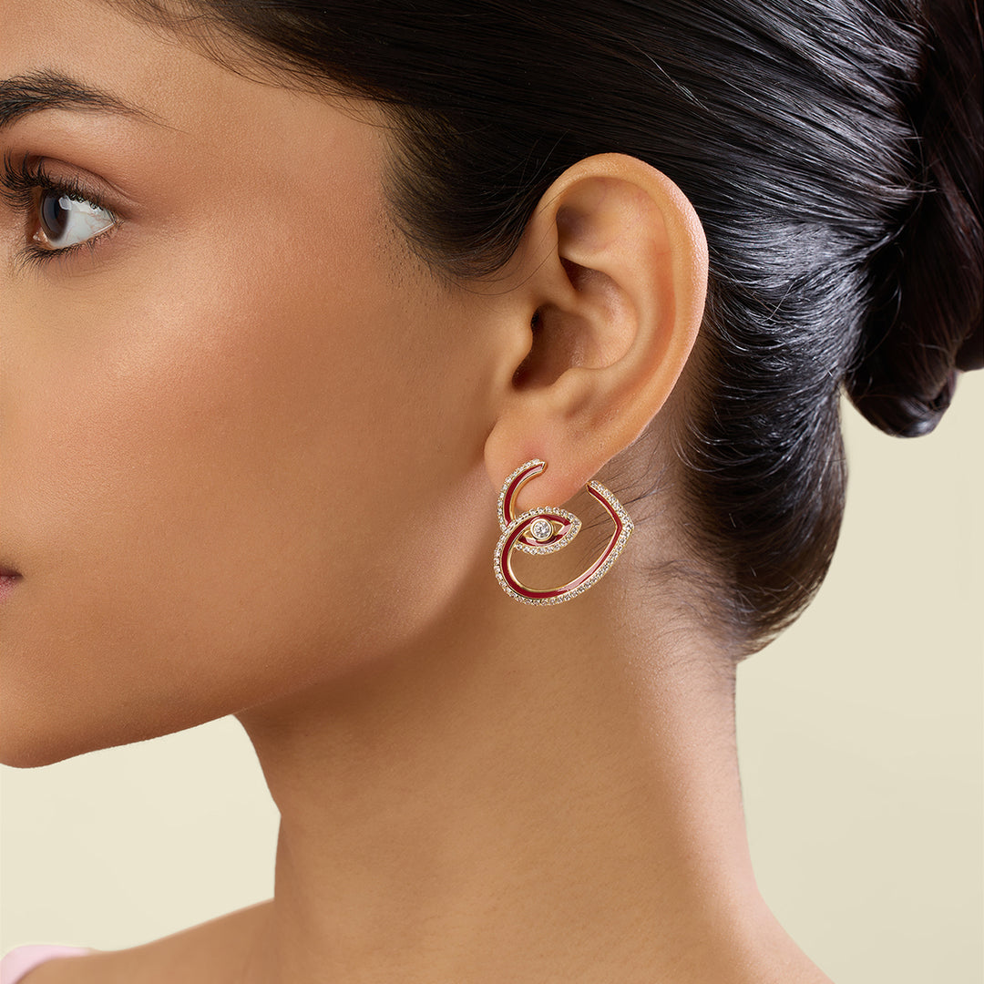 Gala Heart Hoops In 18Kt Gold Plated