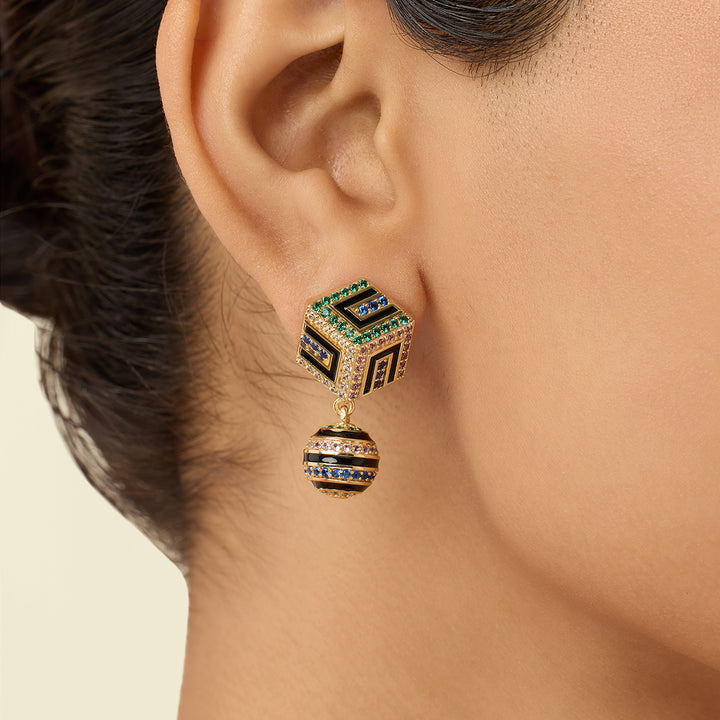 Arpelle Surreal Danglers In 18Kt Gold Plated