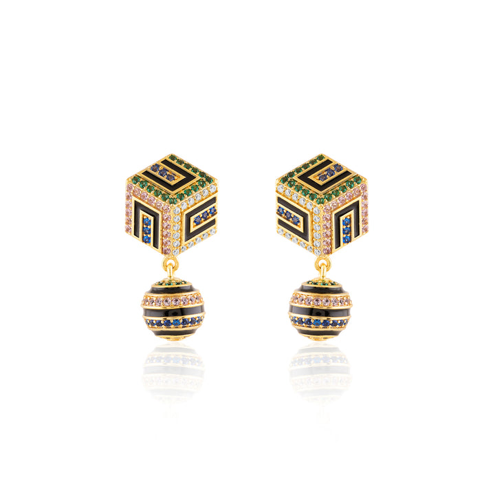 Arpelle Surreal Danglers In 18Kt Gold Plated