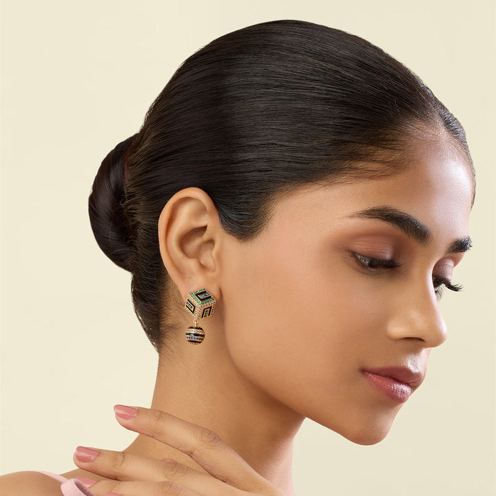 Arpelle Surreal Danglers In 18Kt Gold Plated