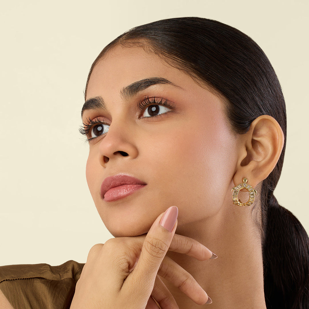 Kachua Zirconia Stud Earrings