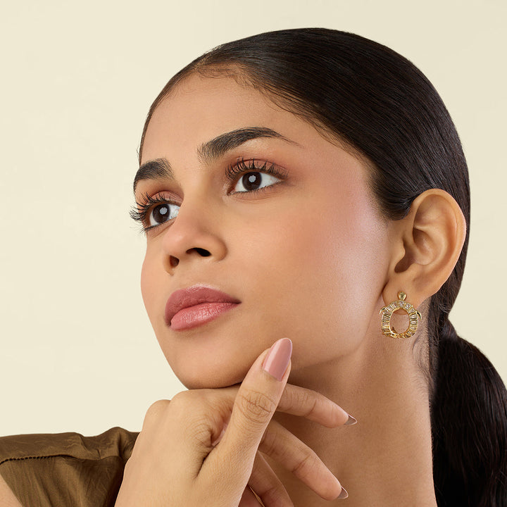 Kachua Zirconia Stud Earrings