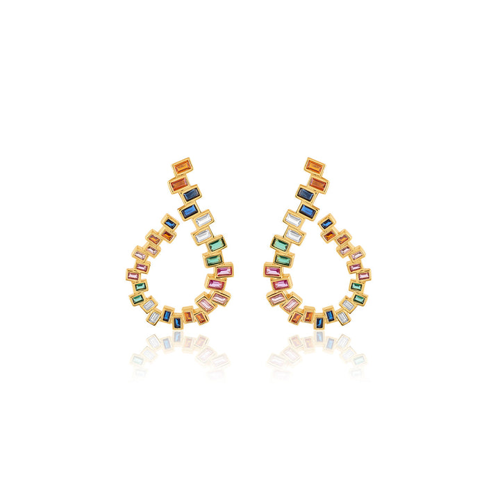 Vaan Multi-coloured Front Back Earrings