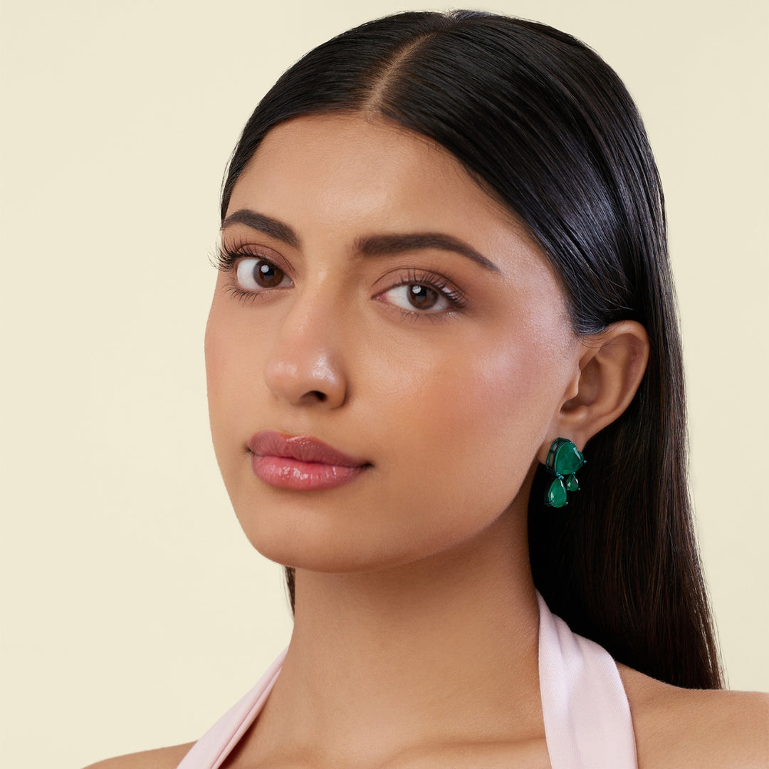 Elara Emerald Dangler Earrings