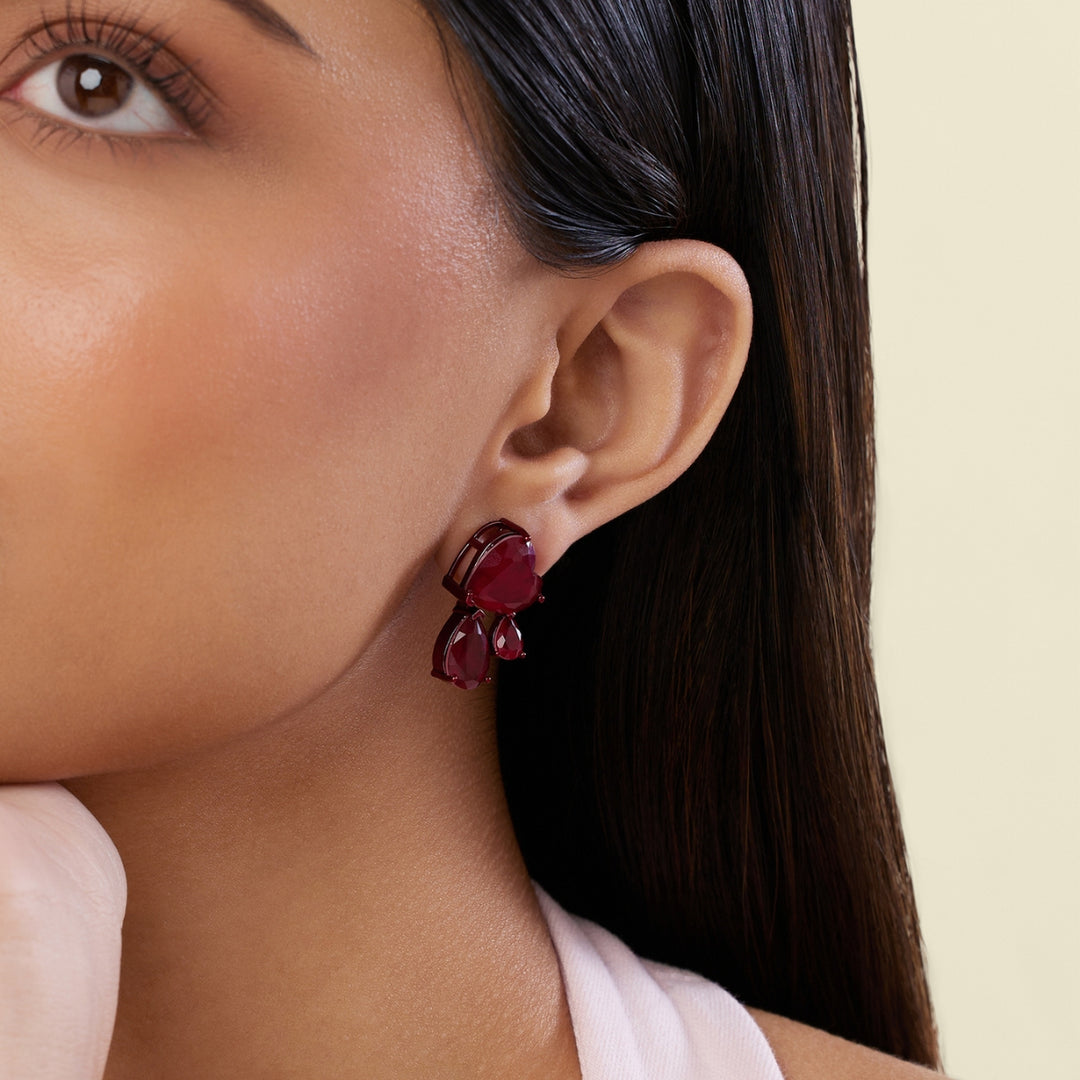 Valencia Ruby Dangler Earrings