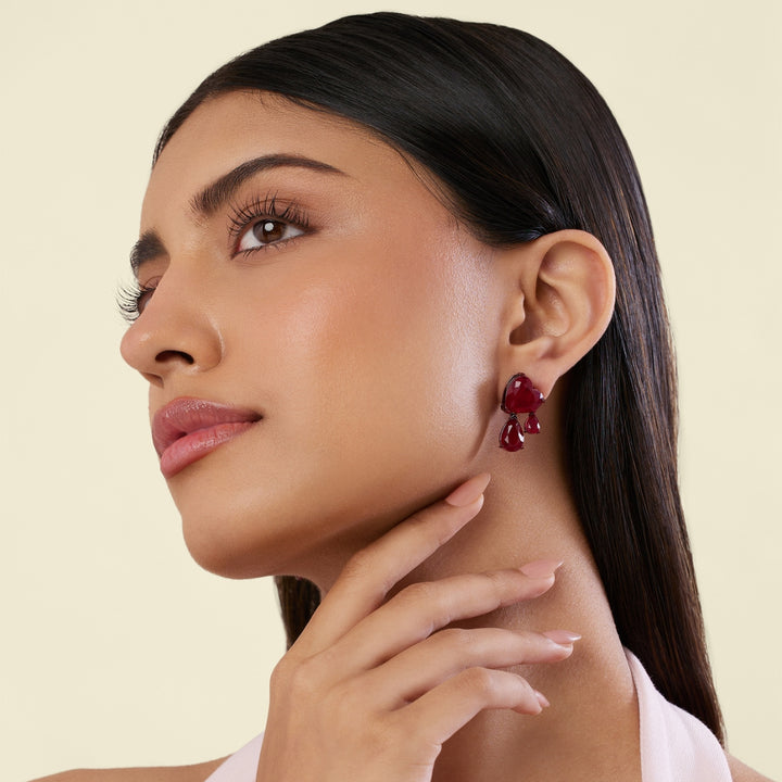 Valencia Ruby Dangler Earrings