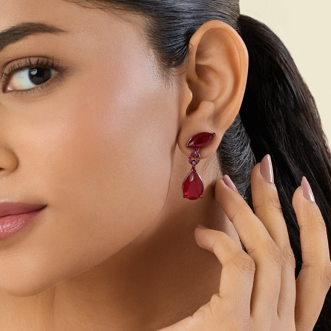 Arabella Ruby Dangler Earrings