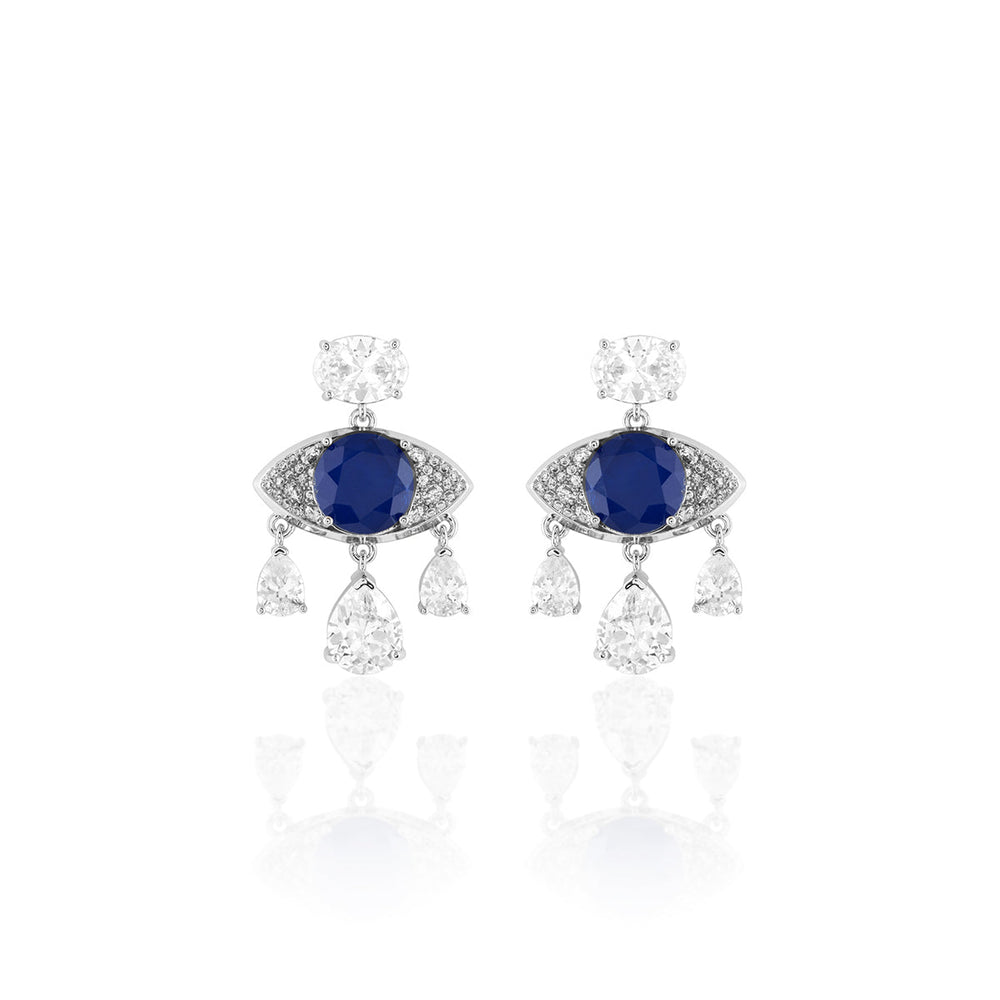 Camellia Sapphire Dangler Earrings