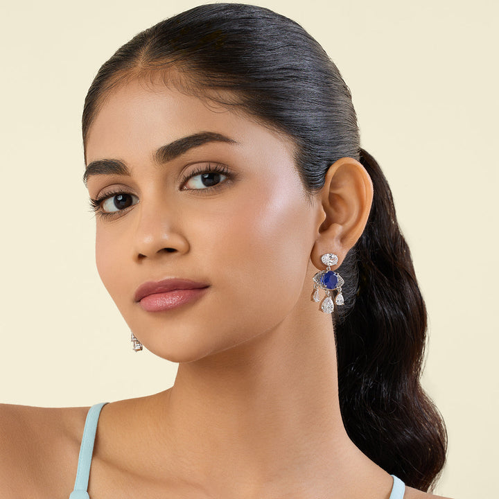 Camellia Sapphire Dangler Earrings