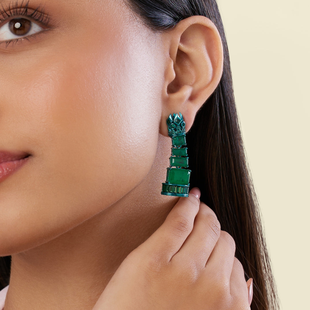 Alouette Emerald Dangler Earrings